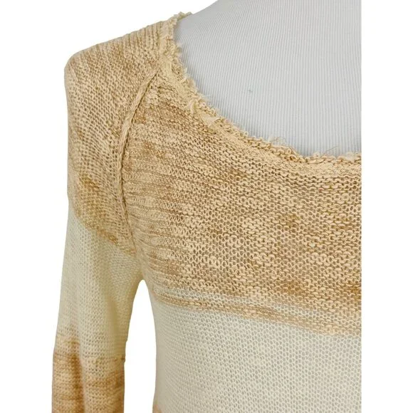 Free People Striped Distressed Knit Mini Dress | Coastal Grandmother Grunge Boho - Picture 4 of 16